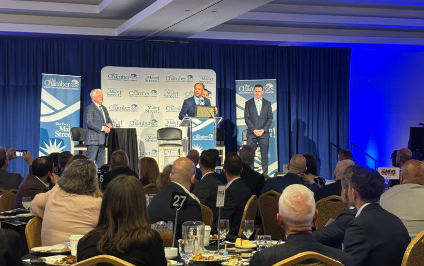 The Greater Lehigh Valley Chamber of Commerce presented its 2026 Lehigh Valley Real Estate Outlook Award to the Goodman Building Redevelopment in South Side Bethlehem. PHOTO/STACY WESCOE