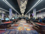 HKA5 staff members Nathan Moyer, Sean O'Brien, Christopher Reeve, Krista Best, Anthony Gallucci and James Petro at the grand opening of Resorts World New York City. PHOTO/ALLOY5
