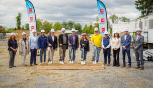 Members 1st Federal Credit Union officials celebrated the groundbreaking of its newest full‑service branch in Forks Township. PHOTO/MEMBERS 1ST